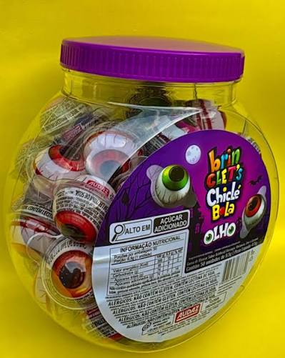CHICLE BRINCLETS BOLA OLHO PT C/ 50 UN