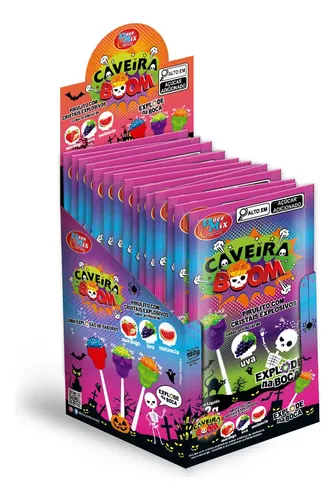 PIRULITO CAVEIRA CABO LUMINOSO DP/ 15UN