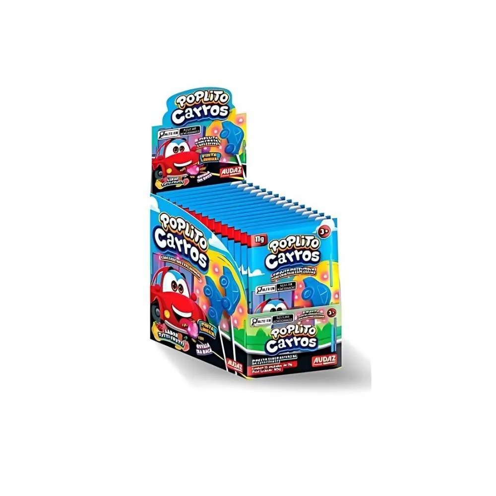 POP LITO CARROS PINTA LINGUA C/CRISTAIS EXPLOSIVOS PT C/15